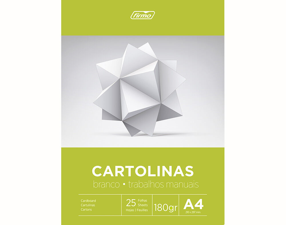 BLOCO CARTOLINA FIRMO A4 BRANCO 180G 25 FOLHAS image number 0