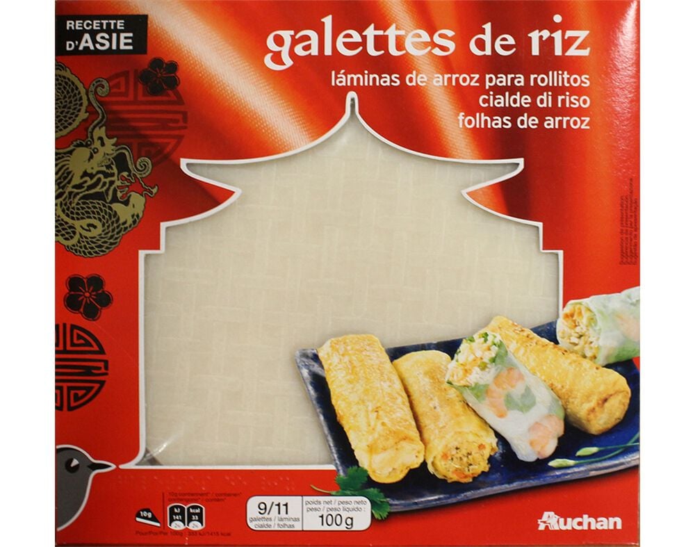 FOLHAS AUCHAN DE ARROZ 100G