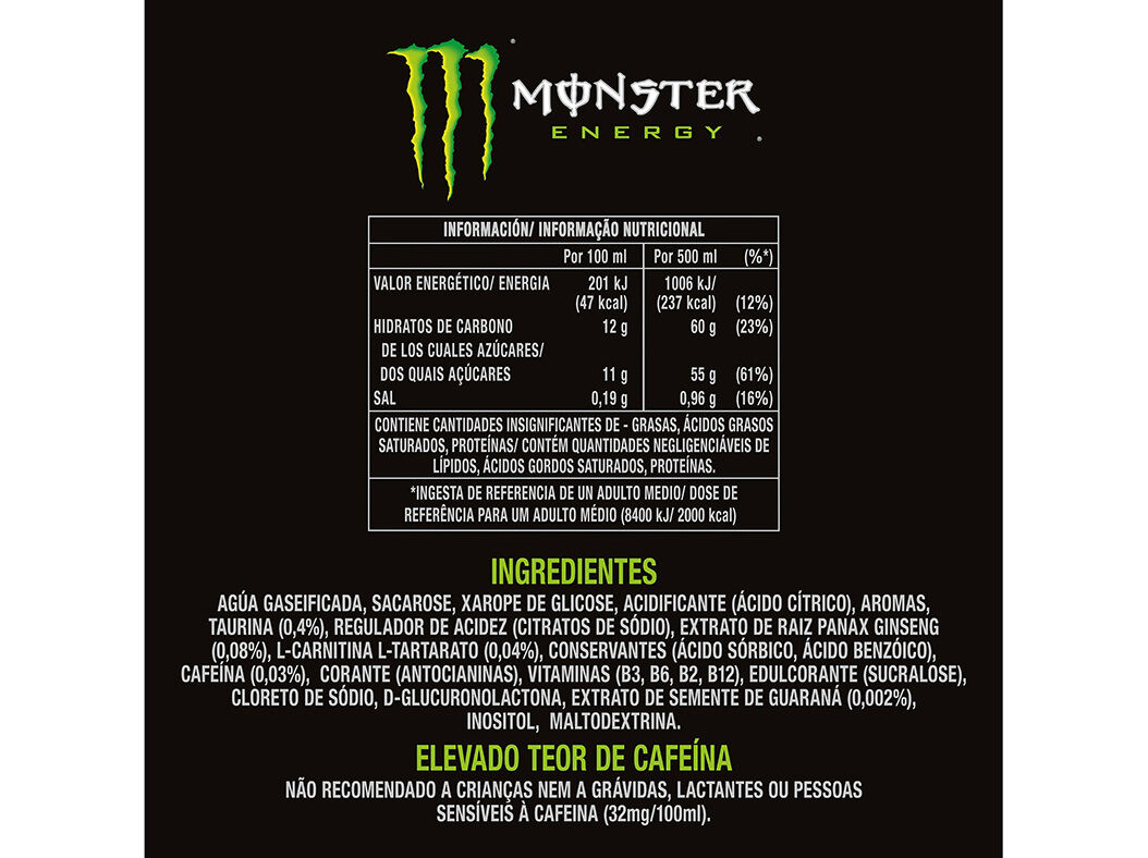 BEBIDA ENERG&Eacute;TICA MONSTER ENERGY GREEN 0.5L (SDR) image number 1