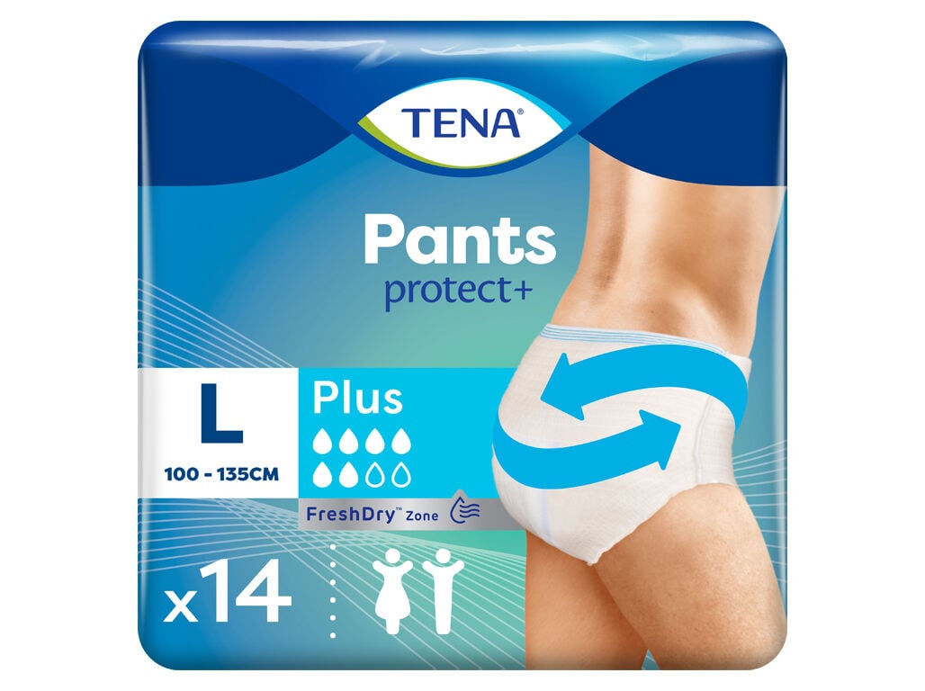 CUECAS INCONTIN&Ecirc;NCIA TAMANHO L TENA PANTS PLUS 14 UN