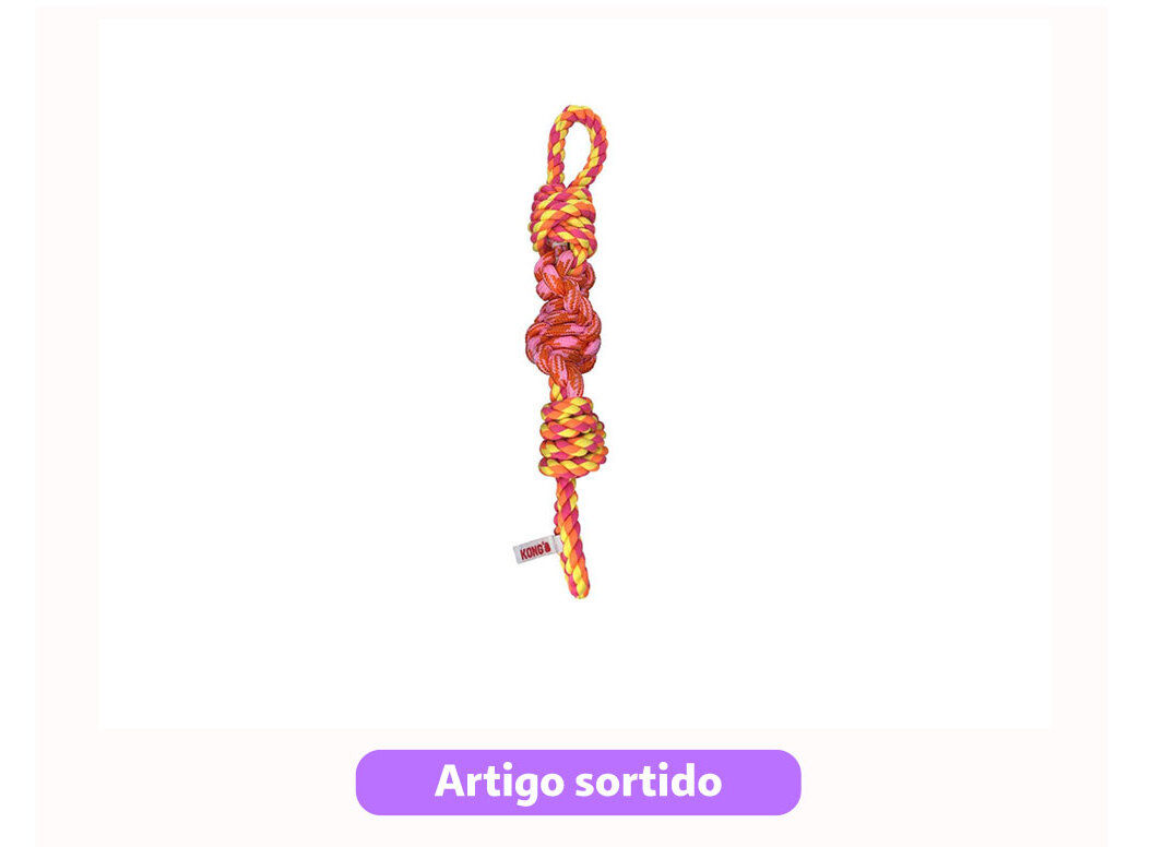 BRINQUEDO PARA C&Atilde;O KONG ROPE BUNJI TAMANHO S CORES SORTIDAS