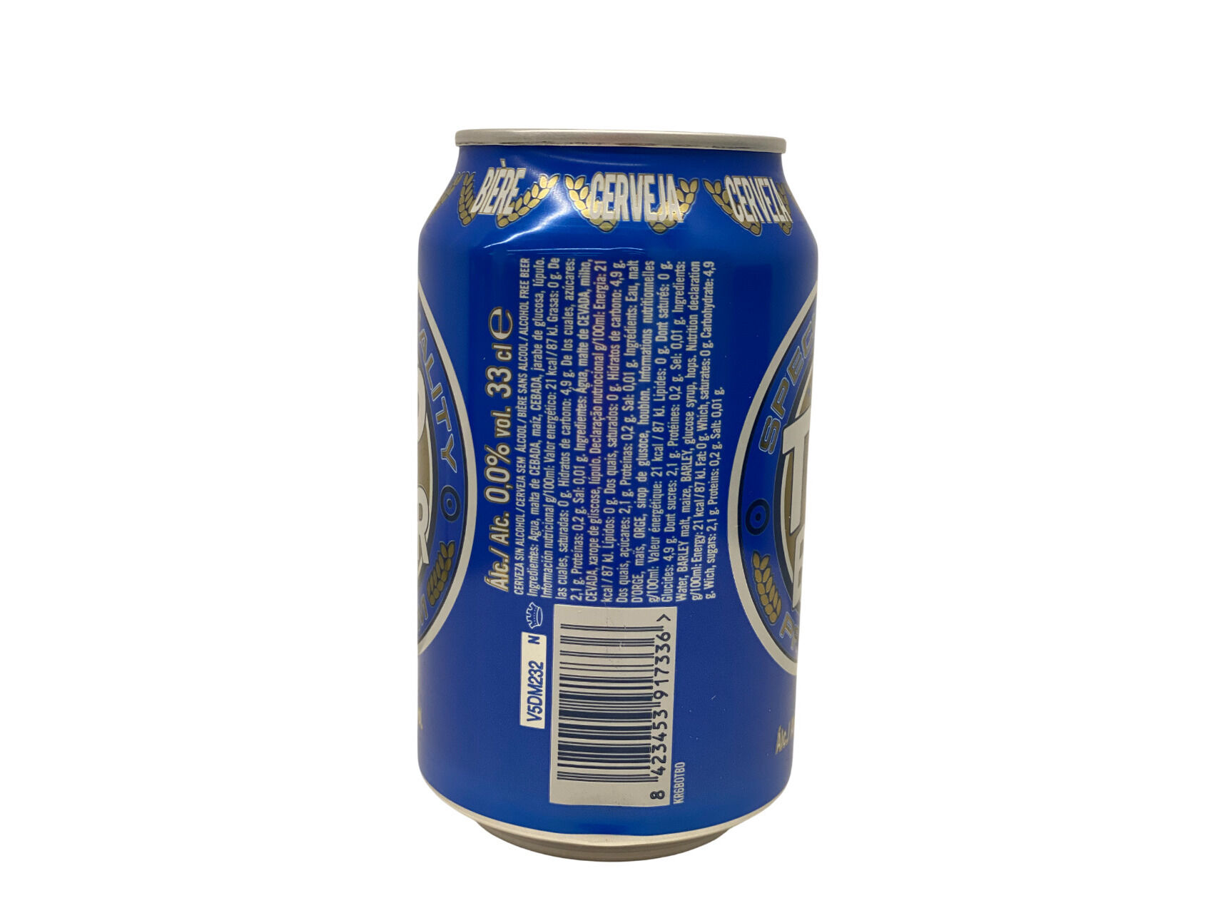 CERVEJA SEM ALCOOL TOP BEER LATA 0.33L image number 1