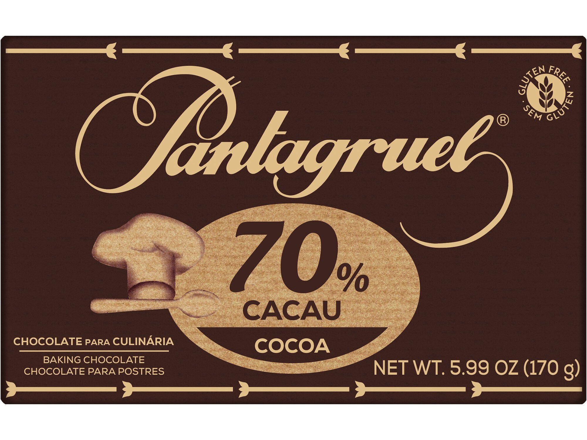 TABLETE CHOCOLATE PANTAGRUEL CULIN&Aacute;RIA 70% CACAU 170G