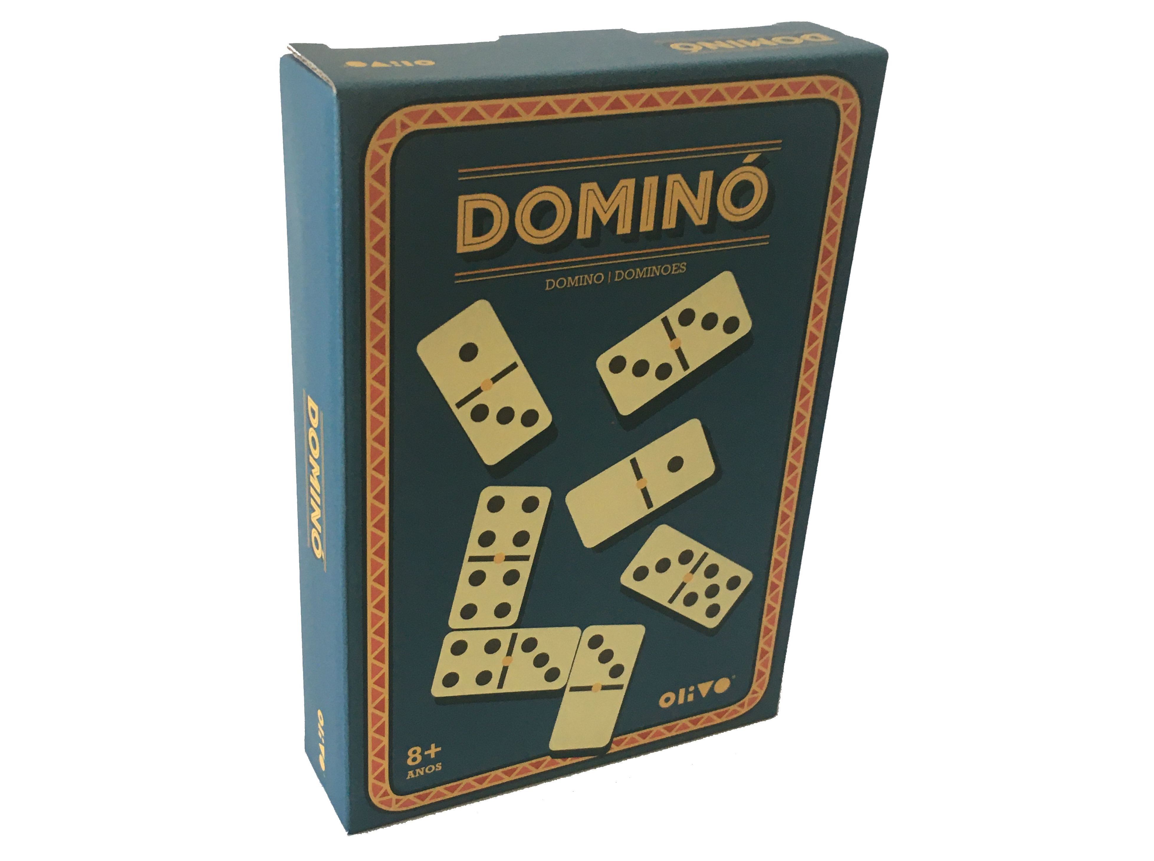 JOGO DOMIN&Oacute; OLIVO EM CAIXA MET&Aacute;LICA