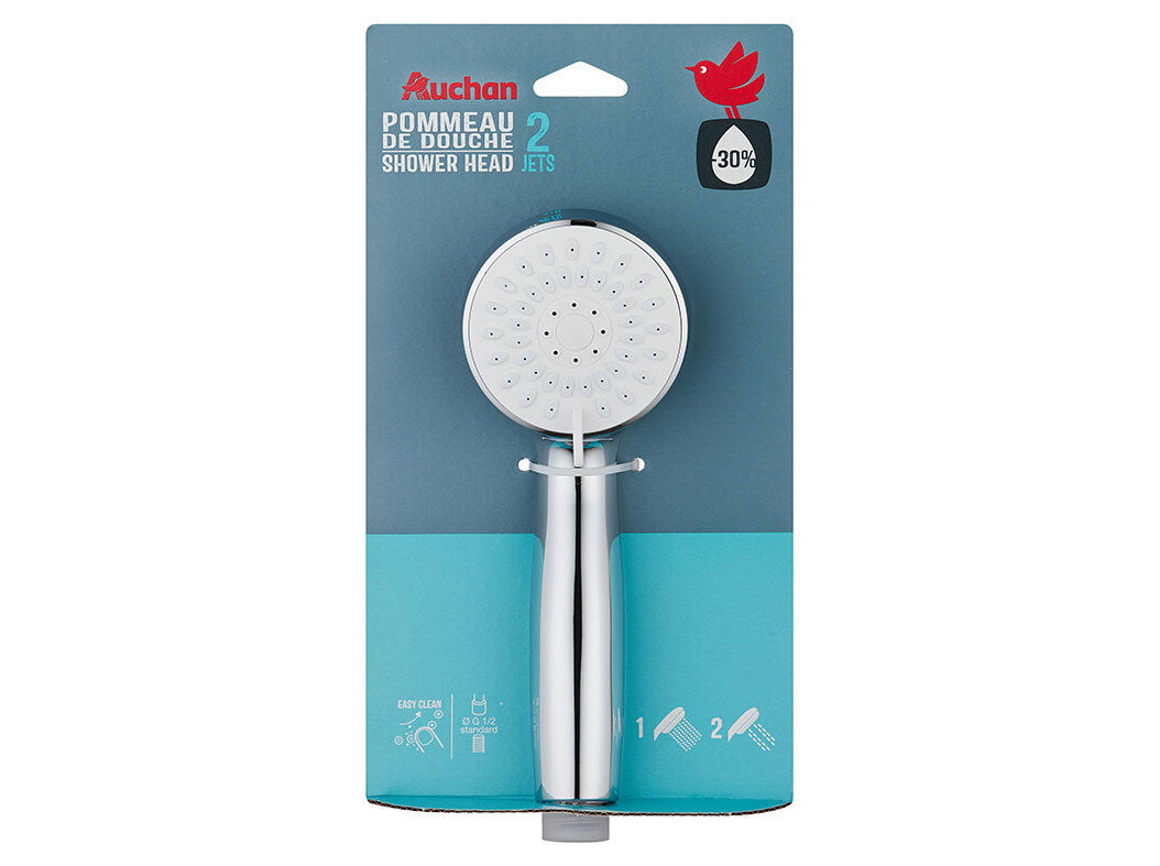 CHUVEIRO DE M&Atilde;O AUCHAN ECO INOX 2 FUN&Ccedil;&Otilde;ES image number 0