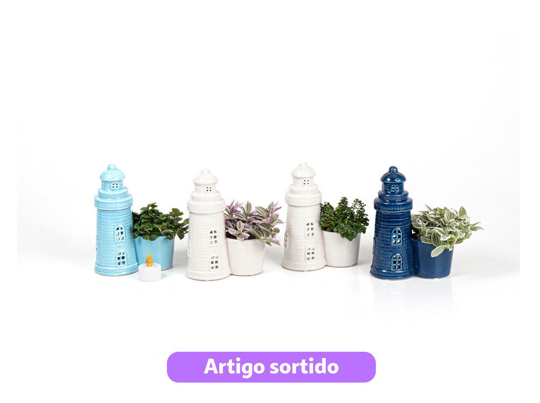 MINI PLANTAS VERDES MIX OFERTA VASO FAROL COM LUZ VASO 6CM MODELOS SORTIDOS