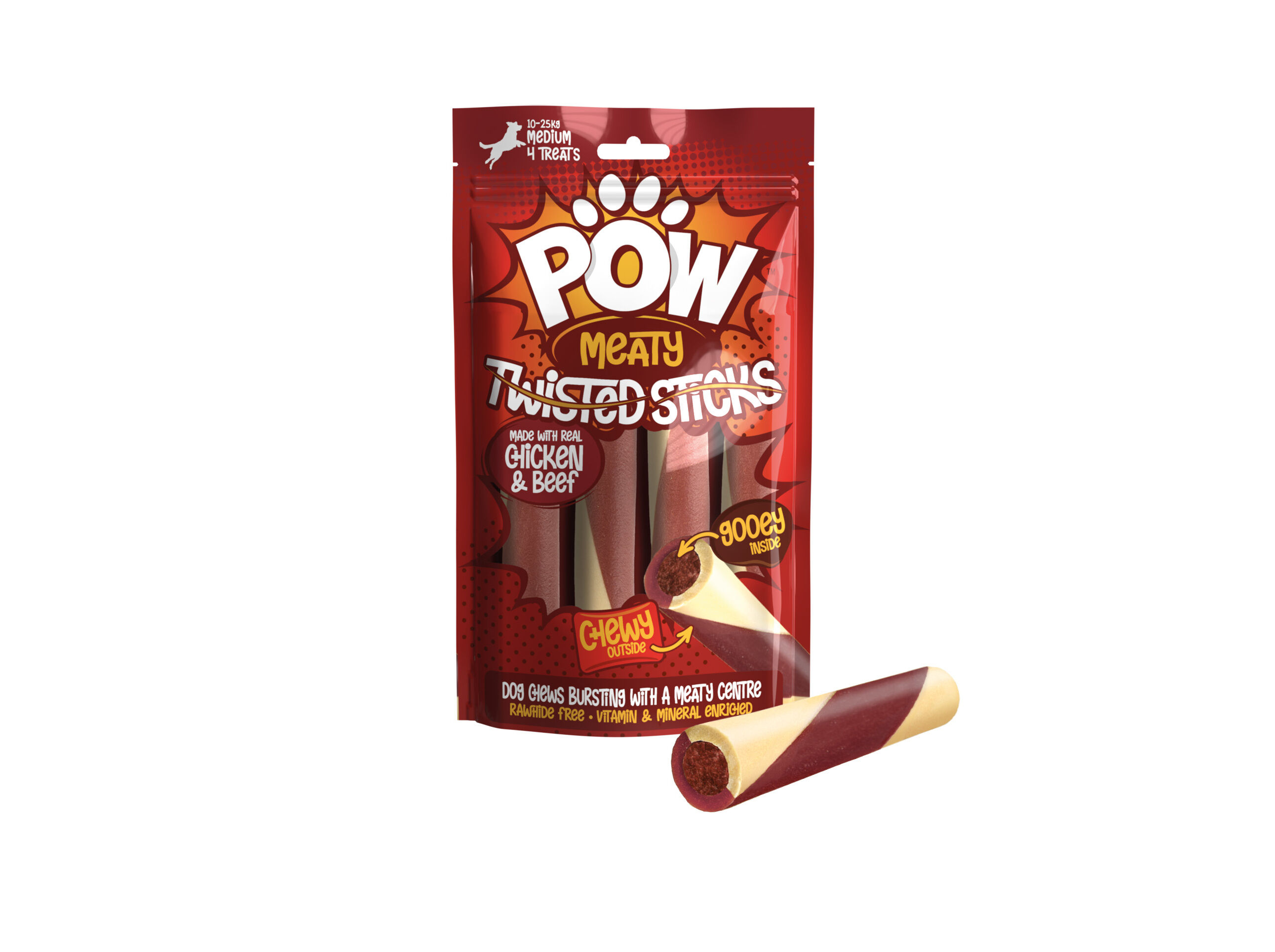 SNACK C&Atilde;O POW STICKS TORCIDOS 200G image number 1