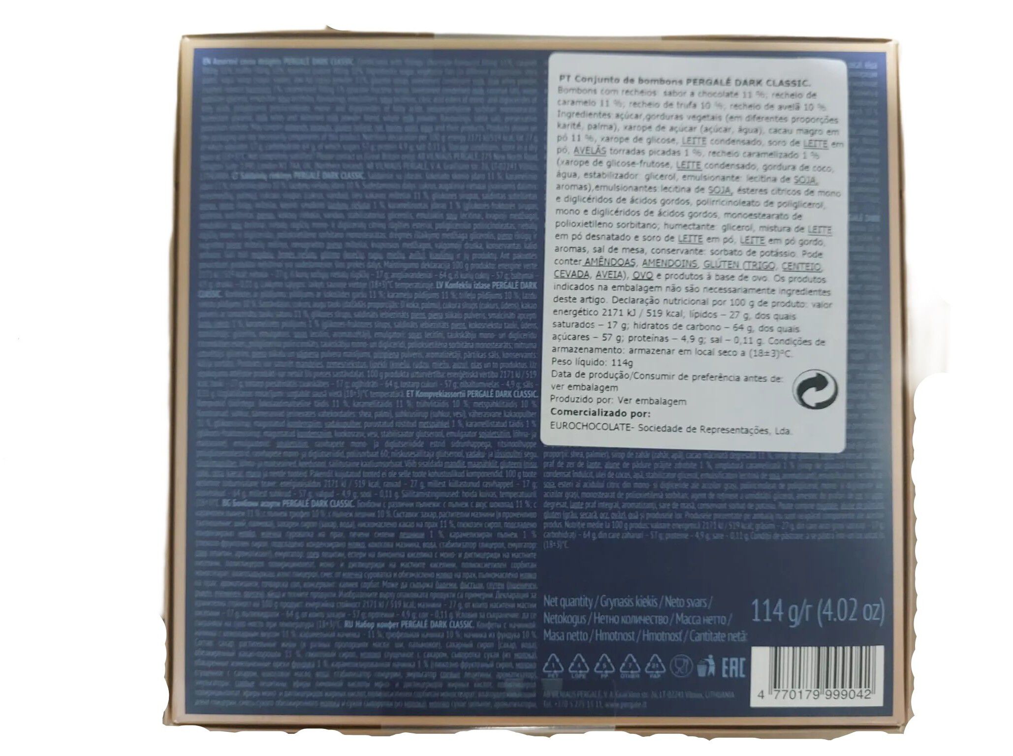 BOMBONS PRALIN&Eacute; PERGAL&Eacute; CLASSIC DARK 114GR image number 1