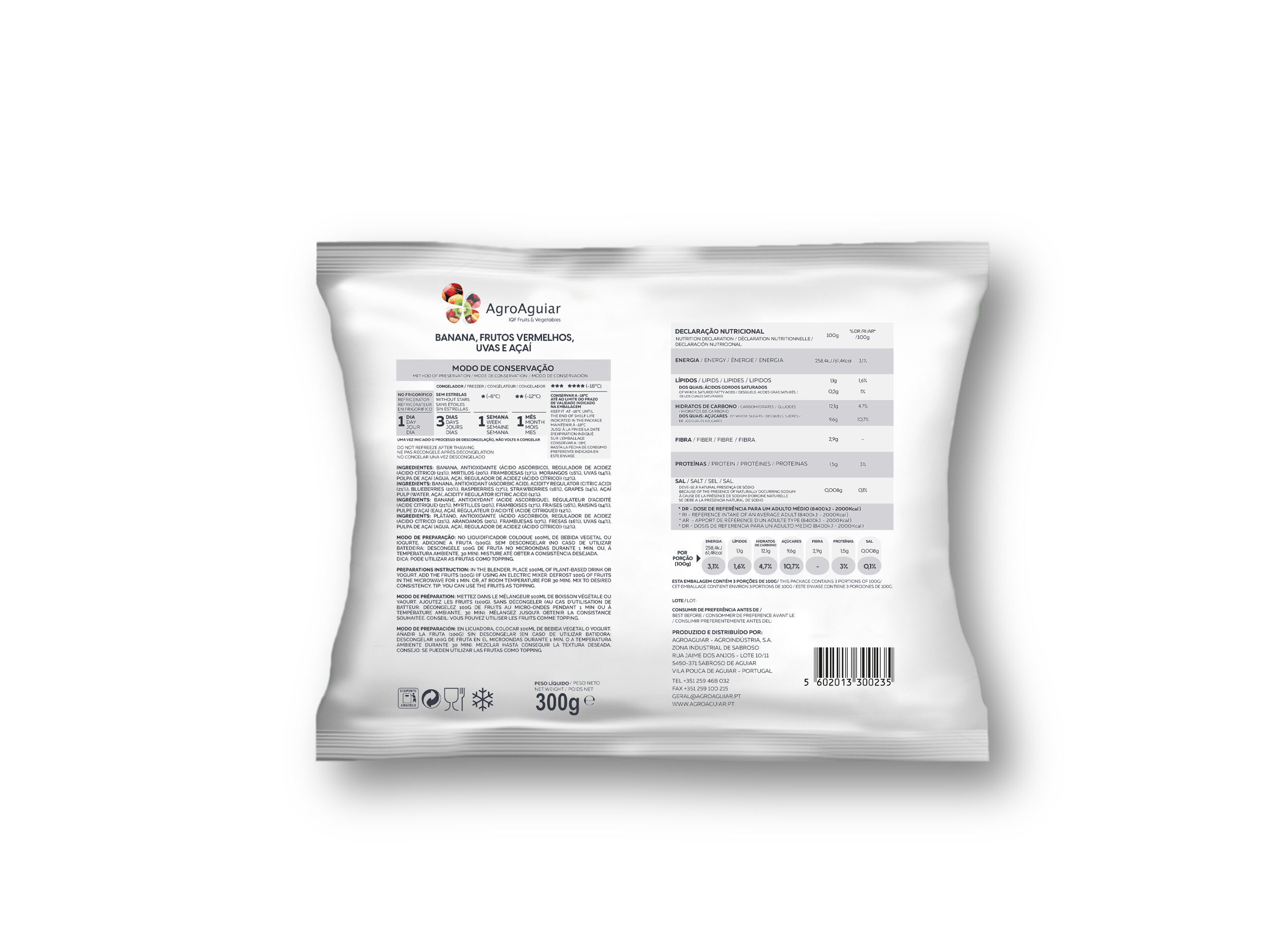 MIX FRUTAS AGROAGUIAR BANANA A&Ccedil;A&Iacute;FRT VERMELHOS 300G image number 1