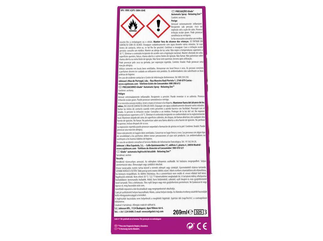 AMBIENTADOR GLADE AUTOMATIC APARELHO ZEN 269ML image number 1