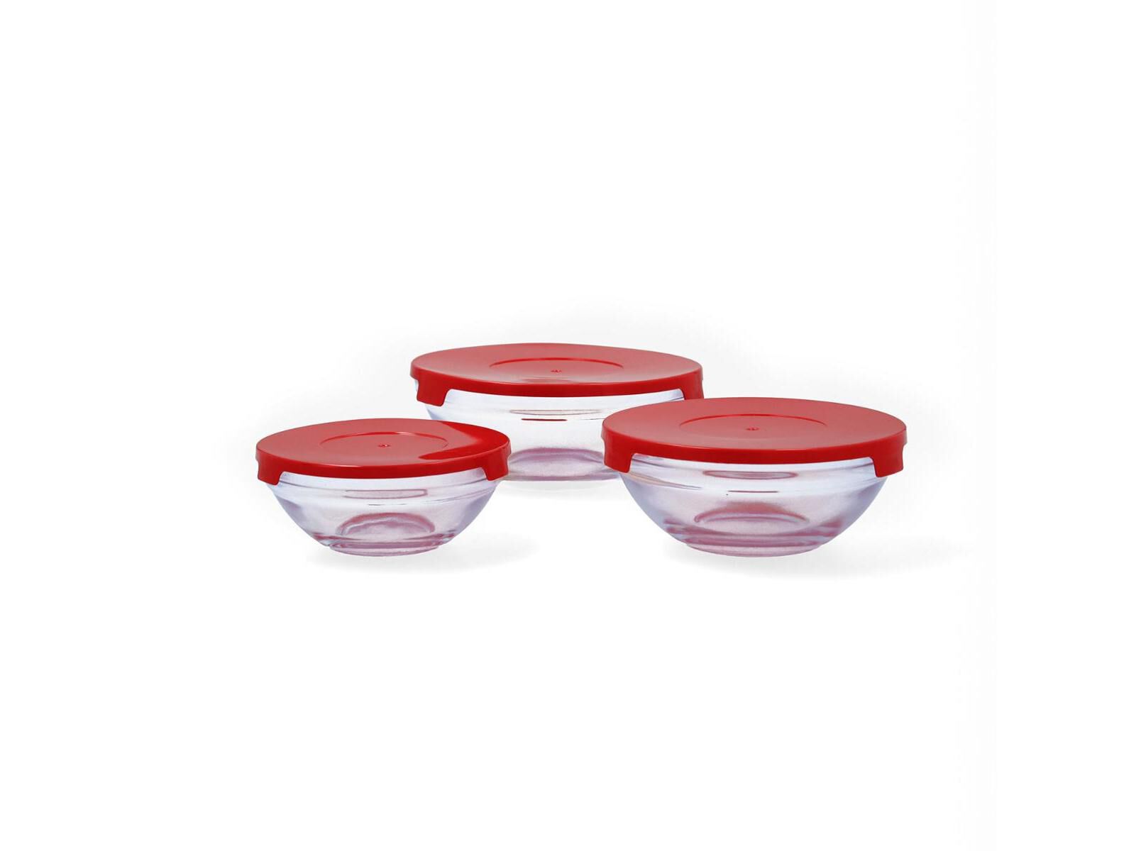 CONJUNTO 3 CAIXAS HERM&Eacute;TICAS TAMPA VERMELHO QUID 20CL/31CL/41CL