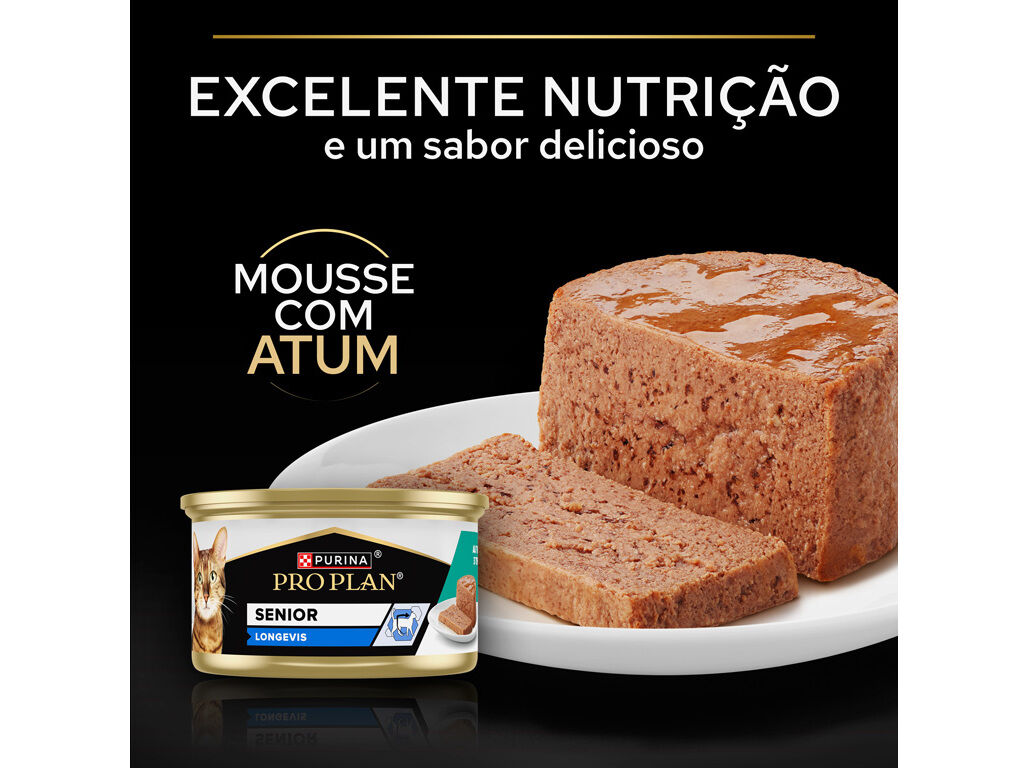 COMIDA H&Uacute;MIDA GATO PRO PLAN S&Eacute;NIOR MOUSSE ATUM 85G image number 3