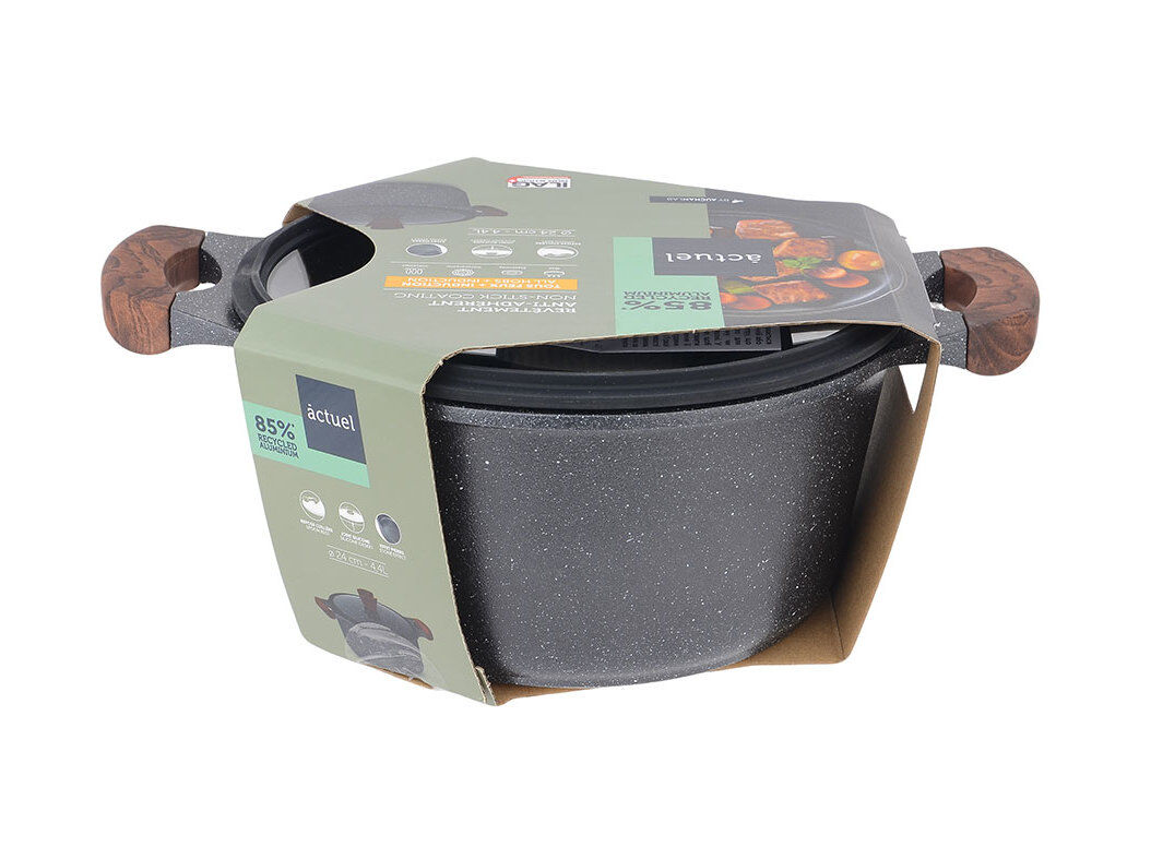 CA&Ccedil;AROLA COM TAMPA ACTUEL ALUM&Iacute;NIO FUNDIDO 24CM image number 0