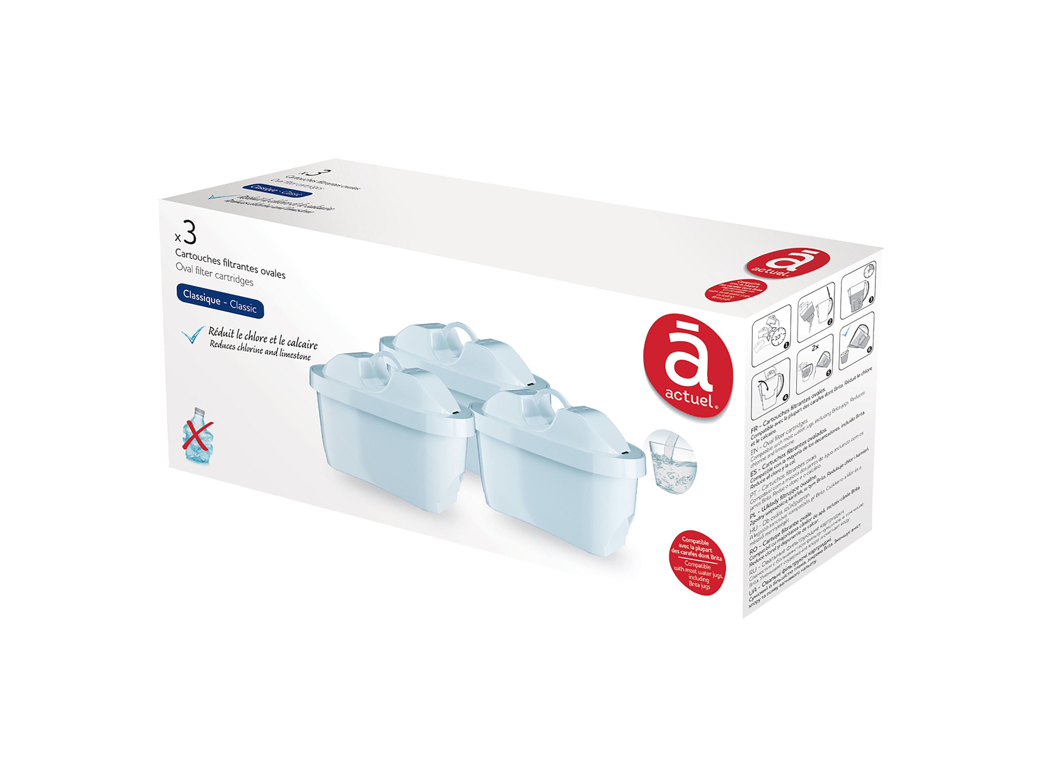 CONJUNTO 3 FILTROS OVAIS ACTUEL PARA JARRO image number 1