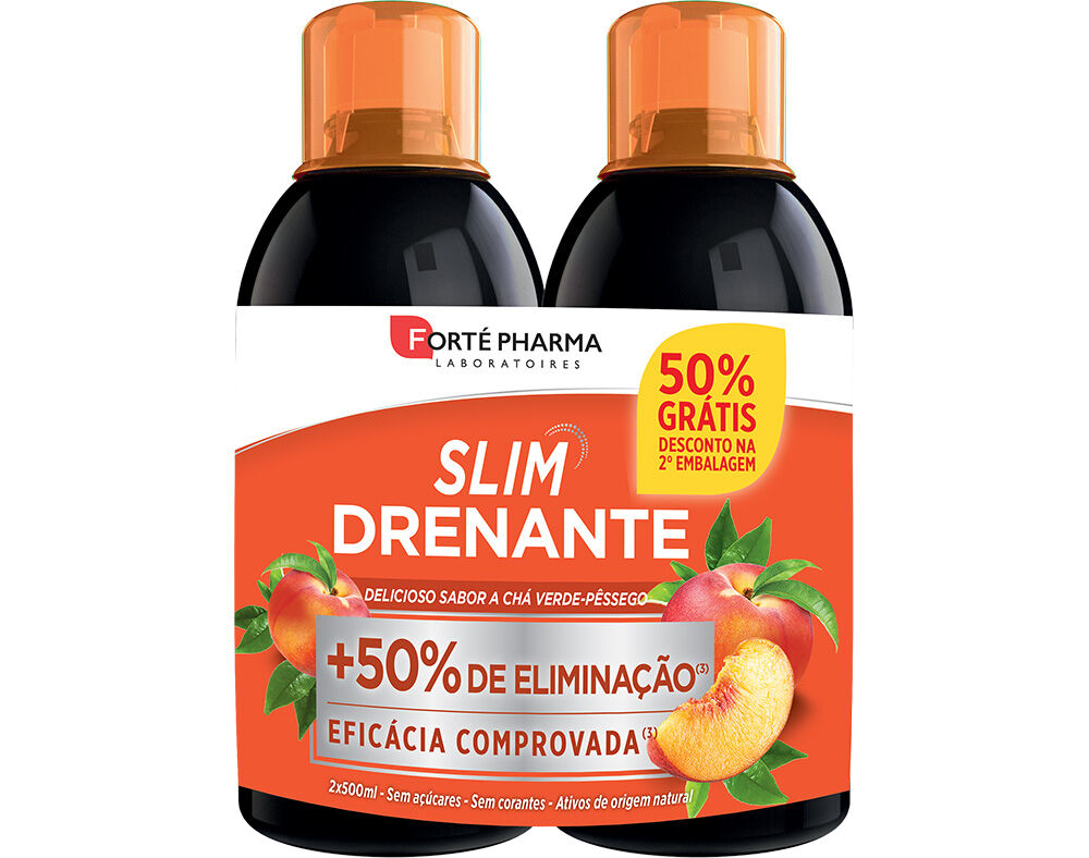 SUPLEMENTO TURBOSLIM DRENANTE CHA VD PE 2X500ML 50%