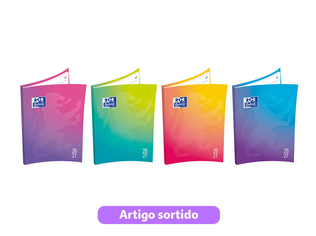 AGENDA ESCOLAR OXFORD GRADIENT 2026/2027 CORES SORTIDAS