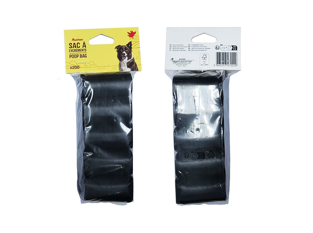 SACOS HIGIENE AUCHAN PRETO 10 ROLOS image number 1