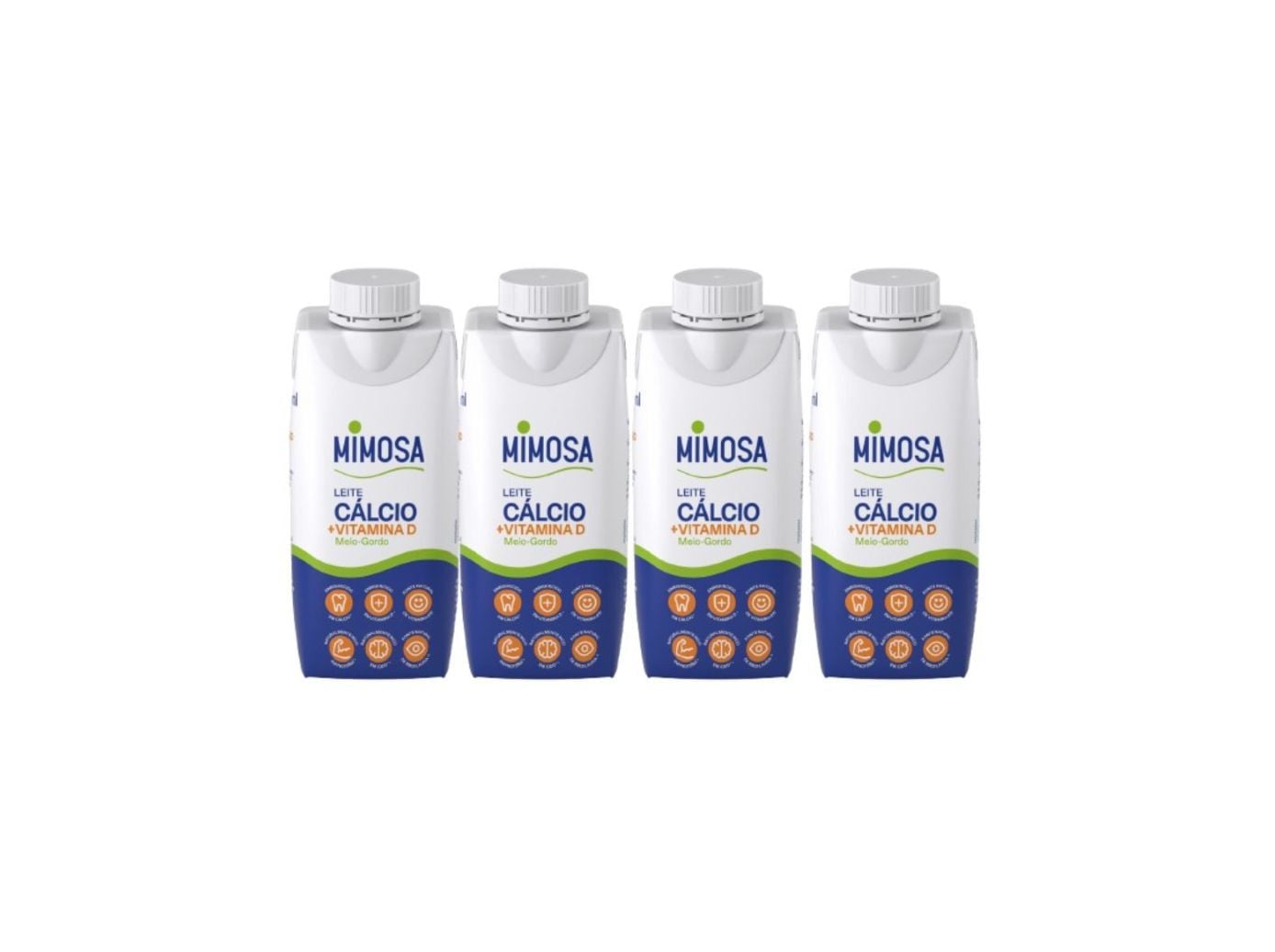 LEITE MIMOSA UHT MEIO GORDO ESPECIAL C&Atilde;LCIO 4X200ML image number 1