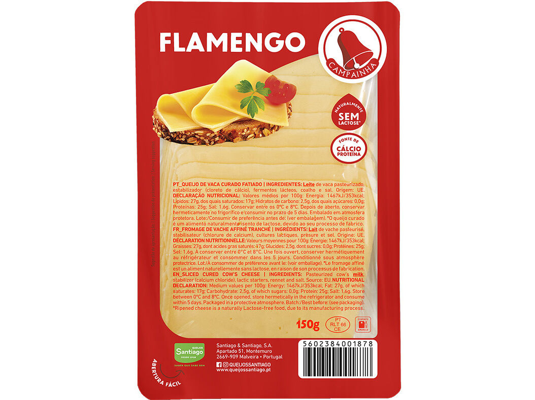 QUEIJO CAMPAINHA FATIADO FLAMENGO 150G image number 0