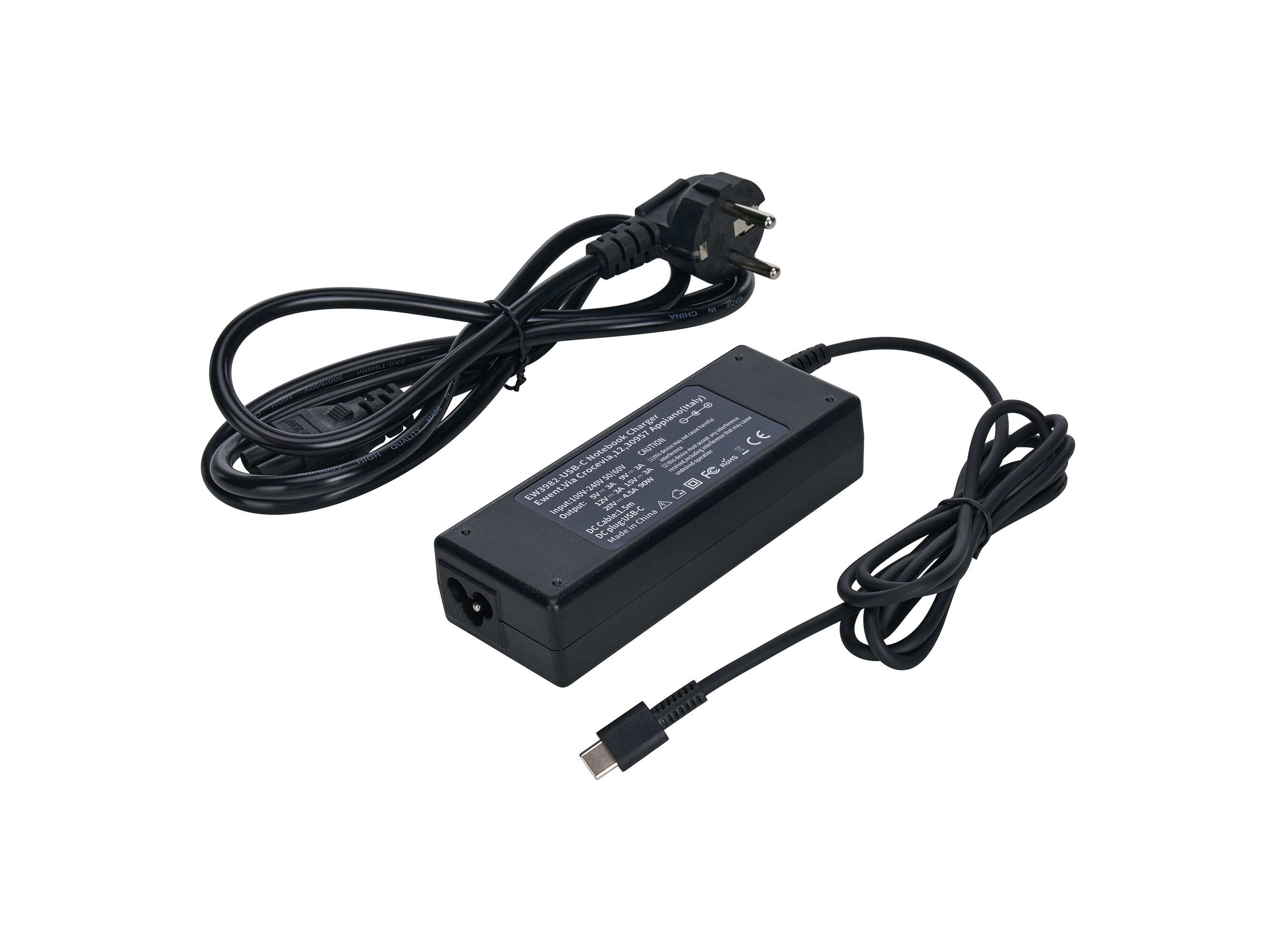 CARREGADOR PORT&Aacute;TIL EWENT EW3982 PRETO 90W image number 1