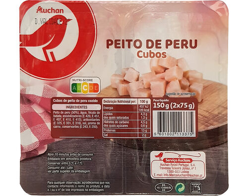 PEITO DE PERÚ EM CUBOS AUCHAN 2 X 75 G image number 0