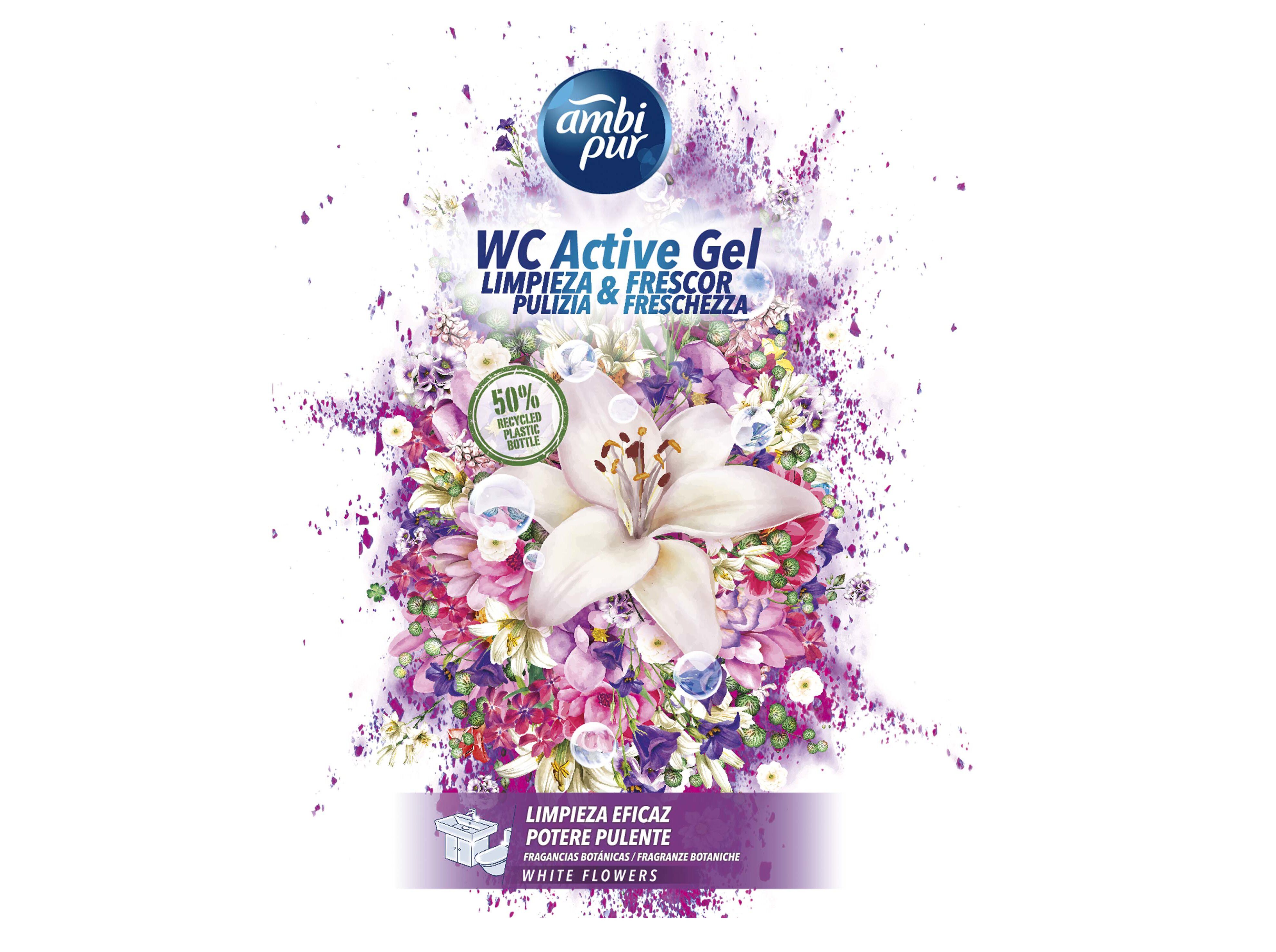 GEL SANIT&Aacute;RIO AMBIPUR FLORES BRANCAS 750ML image number 1