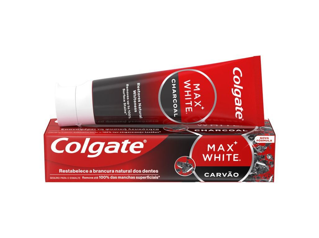 PASTA DE DENTES BRANQUEADORA MAX WHITE CARV&Atilde;O COLGATE 75ML image number 0