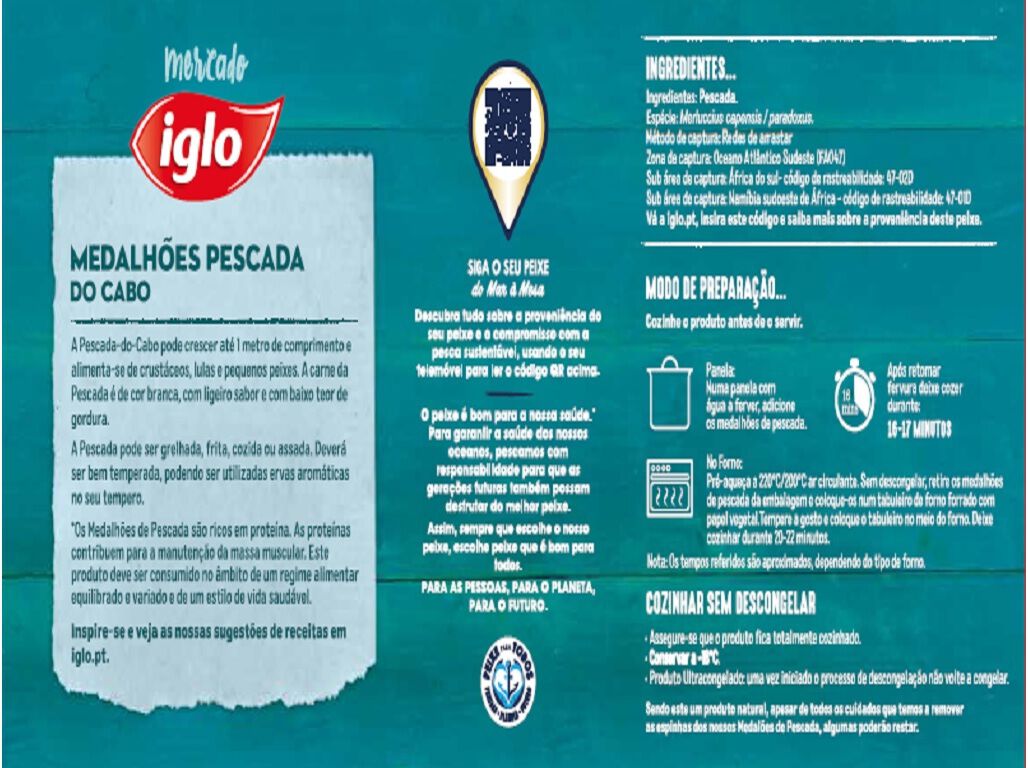 MEDALH&Otilde;ES IGLO PESCADA MSC 1.1 KG (10 UN) image number 1