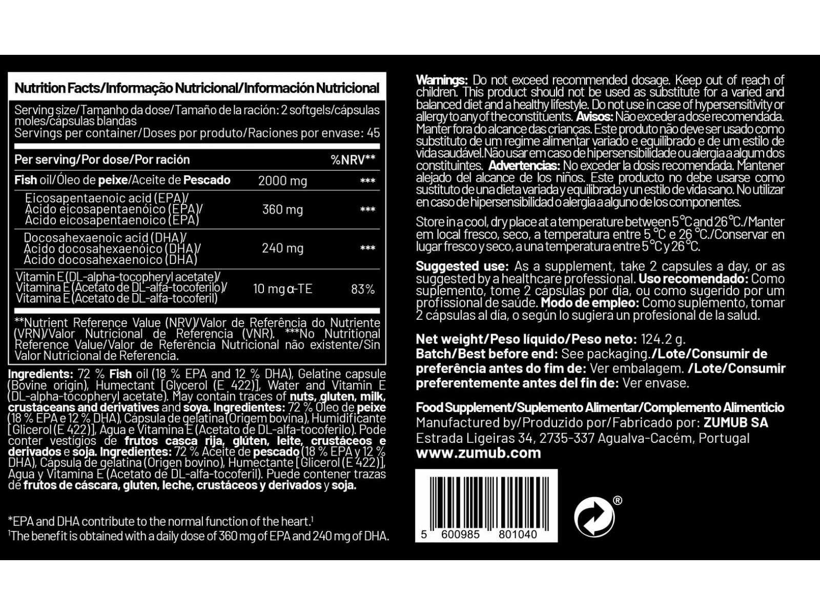 SUPLEMENTO IMUNIDADE ZUMUB OMEGA 3 90 CAPS image number 1