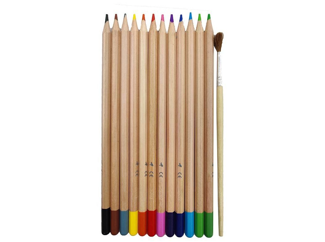 CONJUNTO DE 12 L&Aacute;PIS AGUARELA E PINCEL AUCHAN image number 2