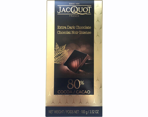 TABLETE JACQUOT CHOCOLATE NEGRO 80% 100G image number 0