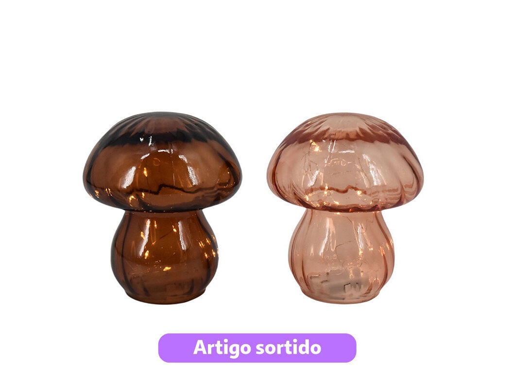 CANDEEIRO COGUMELO LED ACTUEL A PILHAS 13X13X15CM CORES SORTIDAS