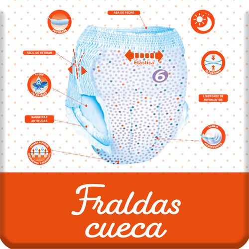 FRALDAS CUECA AUCHAN BABY T6 +16KG 18UN