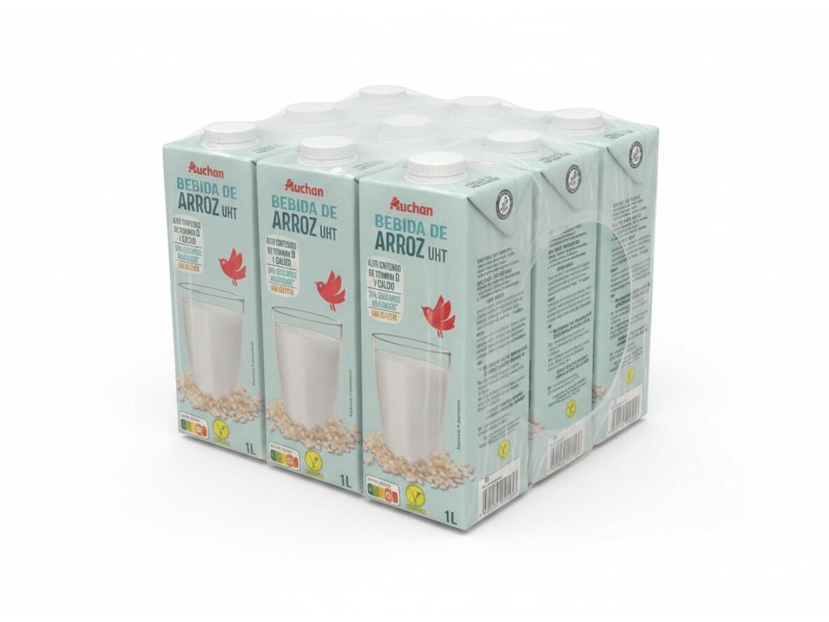BEBIDA AUCHAN ARROZ SEM GL&Uacute;TEN 6X1L