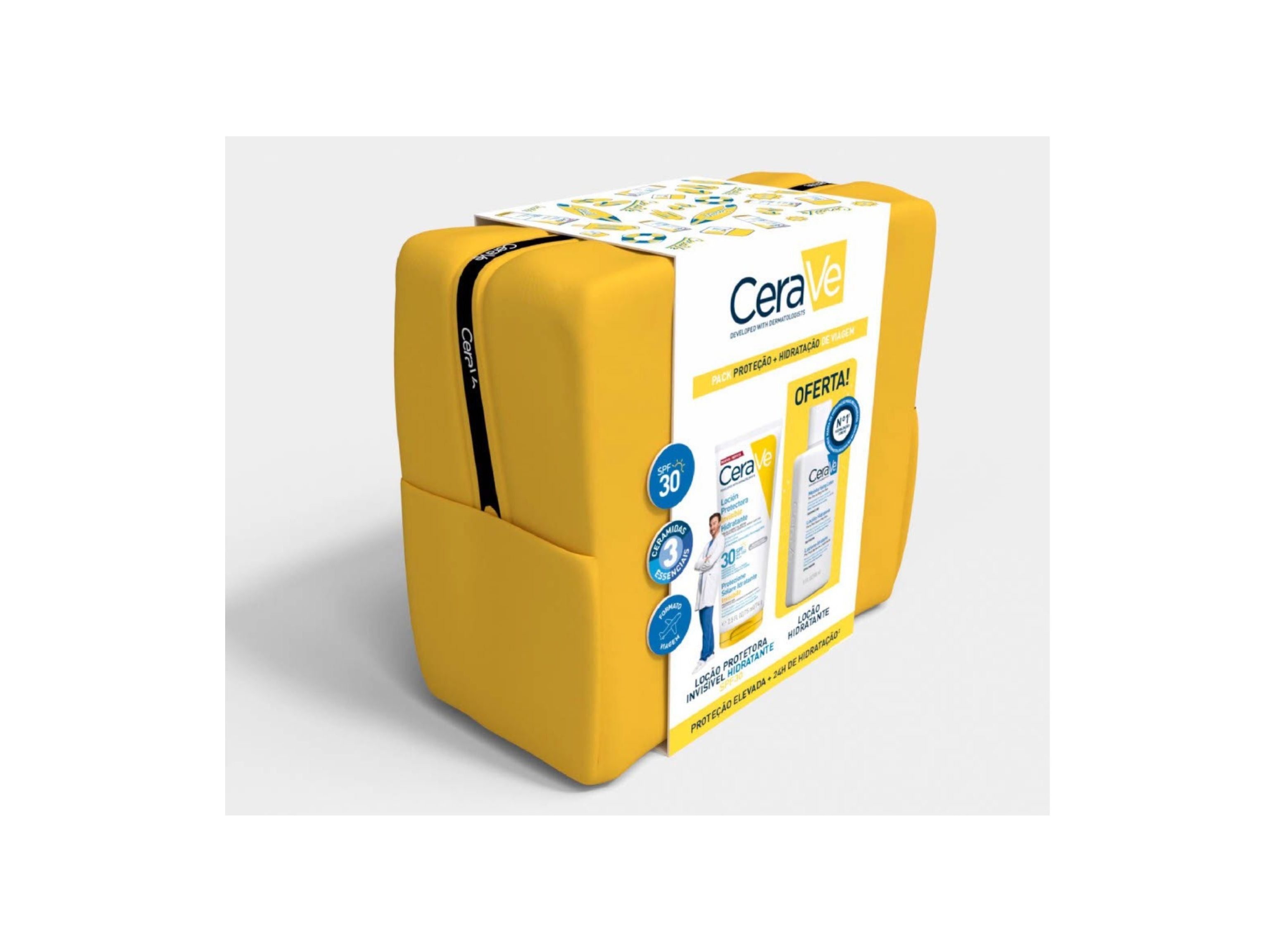 TRAVEL KIT CERAVE PROTETOR SOLAR SPF30 + LO&Ccedil;&Atilde;O 75+88ML image number 0