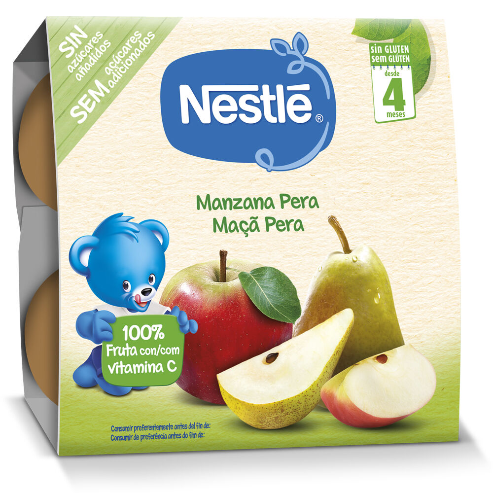 FRUTA NESTL&Eacute; 100% MA&Ccedil;&Atilde; E P&Ecirc;RA 4X100G image number 0