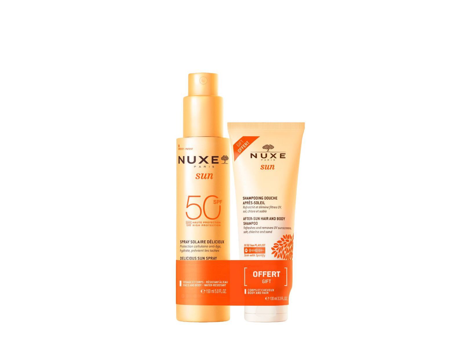 SPRAY SUN LEITE NUXE SPF50 OF GEL DUCHE 150+100ML