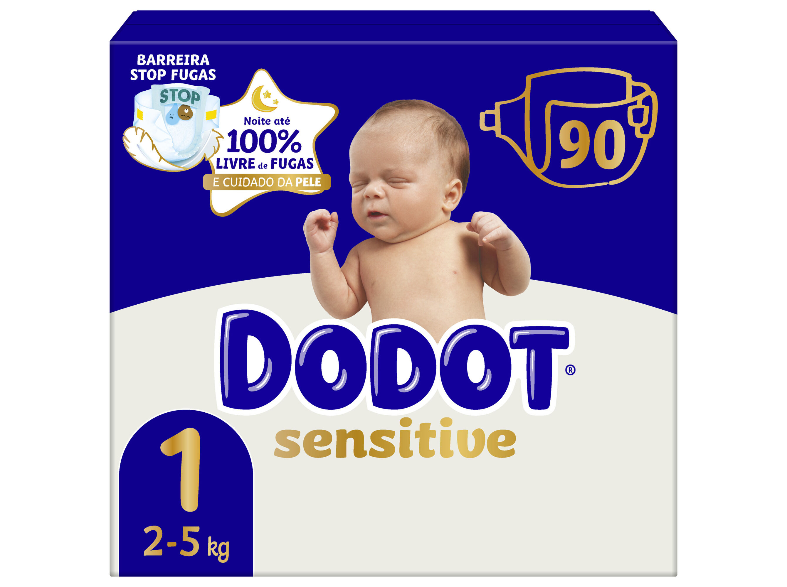 FRALDAS DODOT SENSITIVE T1 90UN