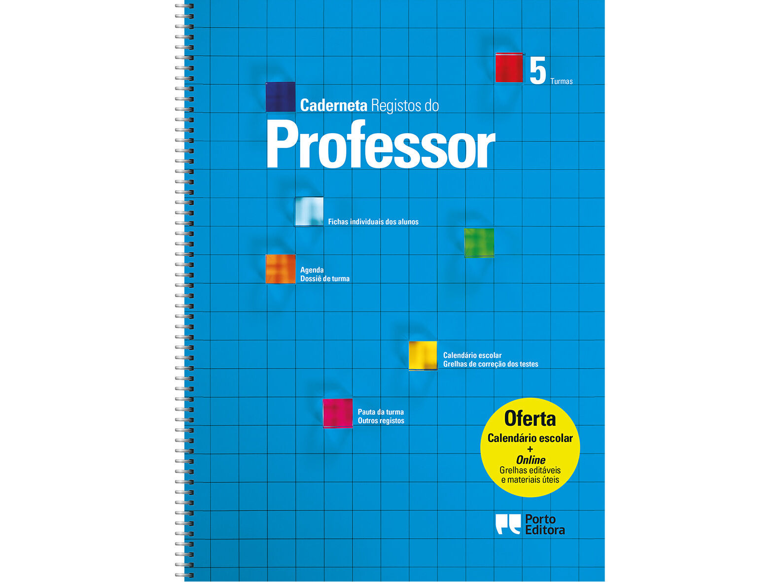 LIVRO CADERNETA DE REGISTOS DO PROFESSOR - 5 TURMAS image number 1