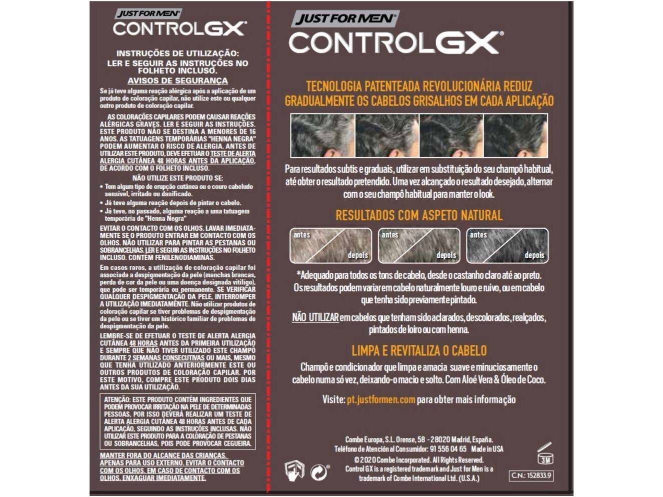 CHAMP&Ocirc; JUST FOR MEN CONTROLGX 2EM1 118 ML image number 1