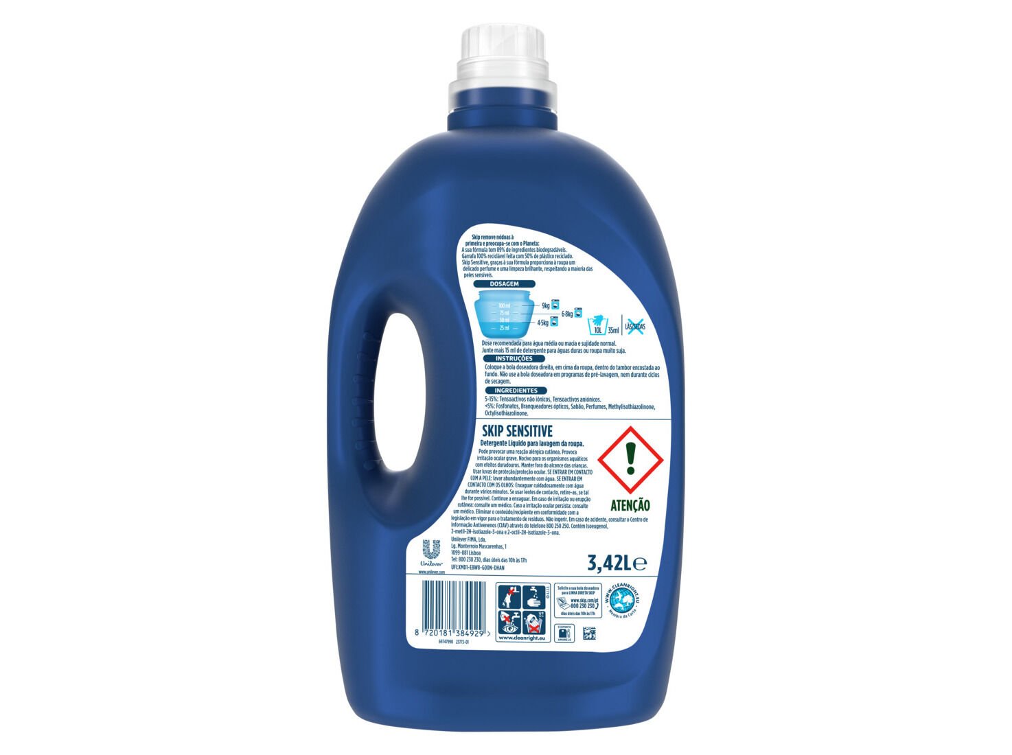 DETERGENTE ROUPA M&Aacute;QUINA LIQU&Iacute;DO SKIP SENSITIVE 76D image number 1