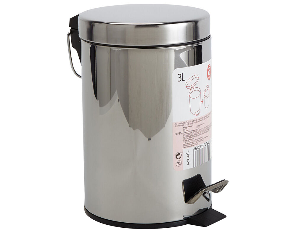 BALDE PARA WC ACTUEL METAL EM INOX 3L