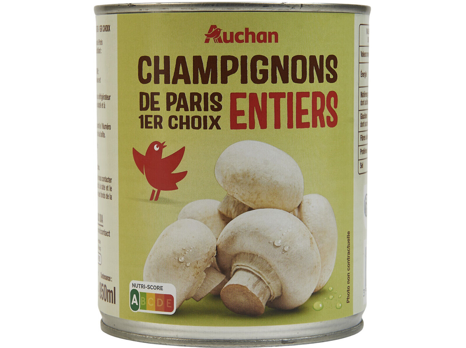 COGUMELOS INTEIROS AUCHAN 800(460)G image number 0