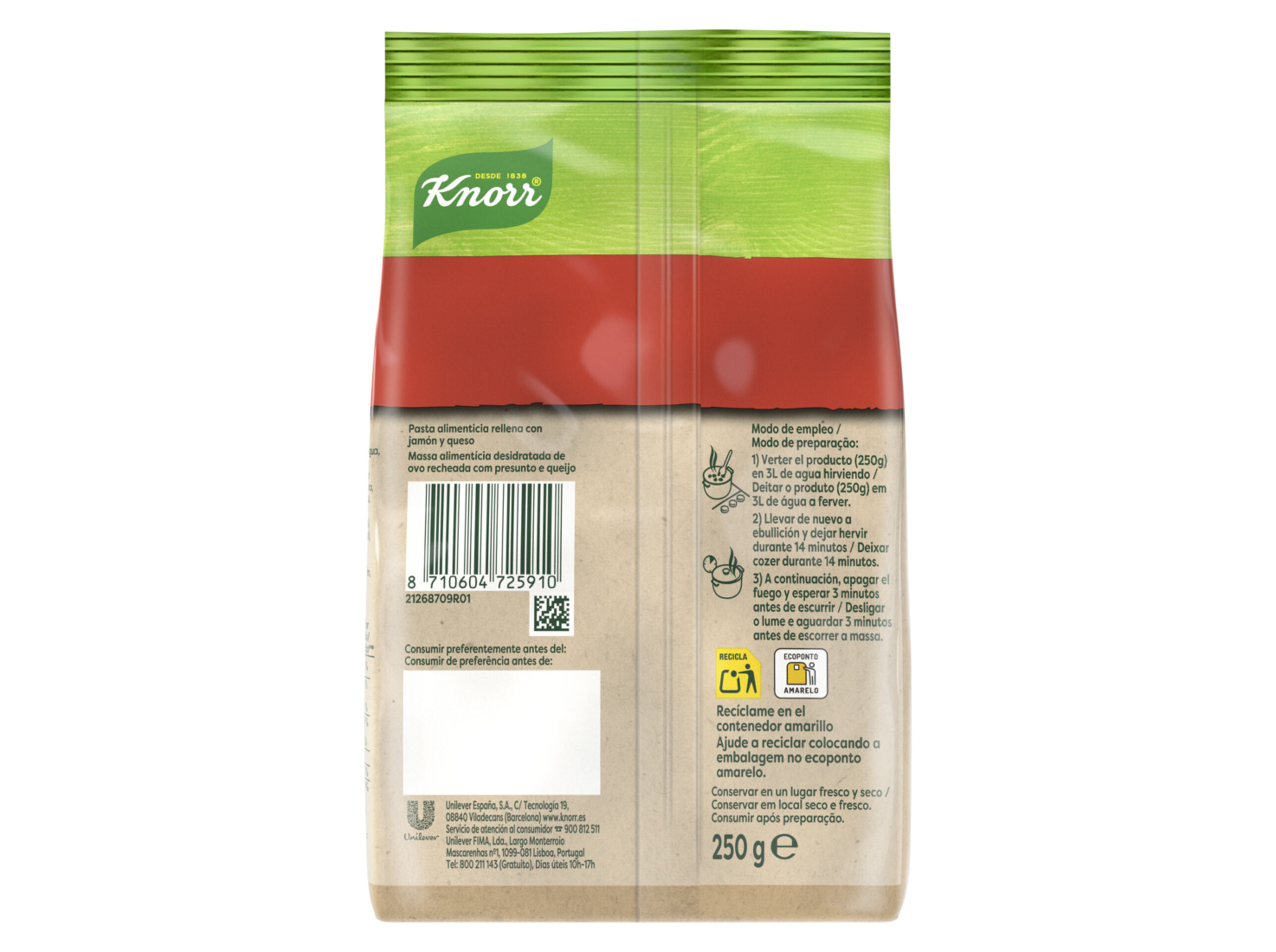 MASSA RECHEADA KNORR PRESUNTO QUEIJO 250G image number 1