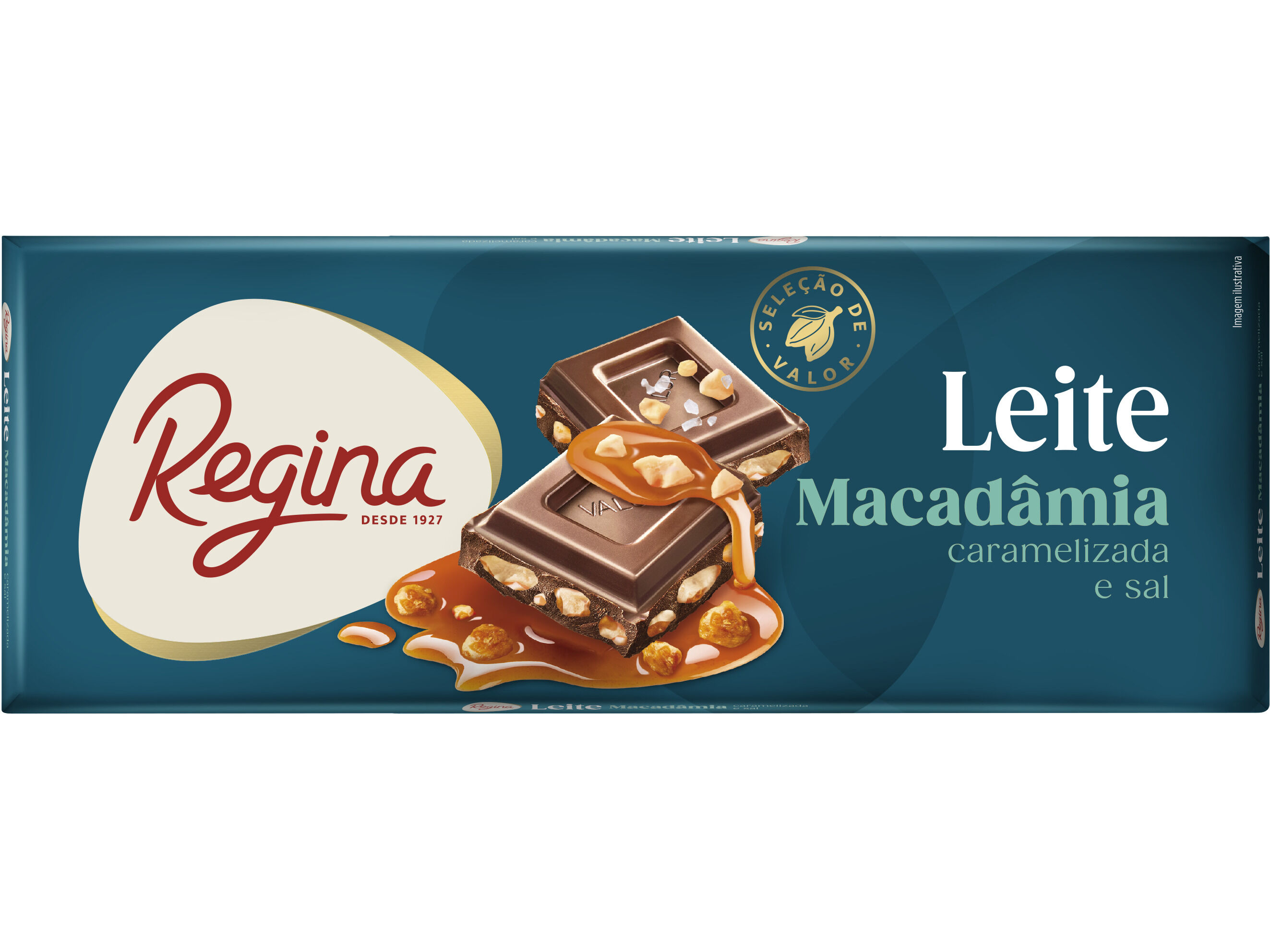 TABLETE CHOCOLATE LEITE REGINA MACADAMIA CARAMELIZADA&SAL 200G image number 1