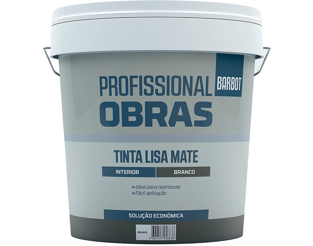 TINTA PROFISSIONAL OBRAS BARBOT INTERIOR LISA MATE BRANCO 15L