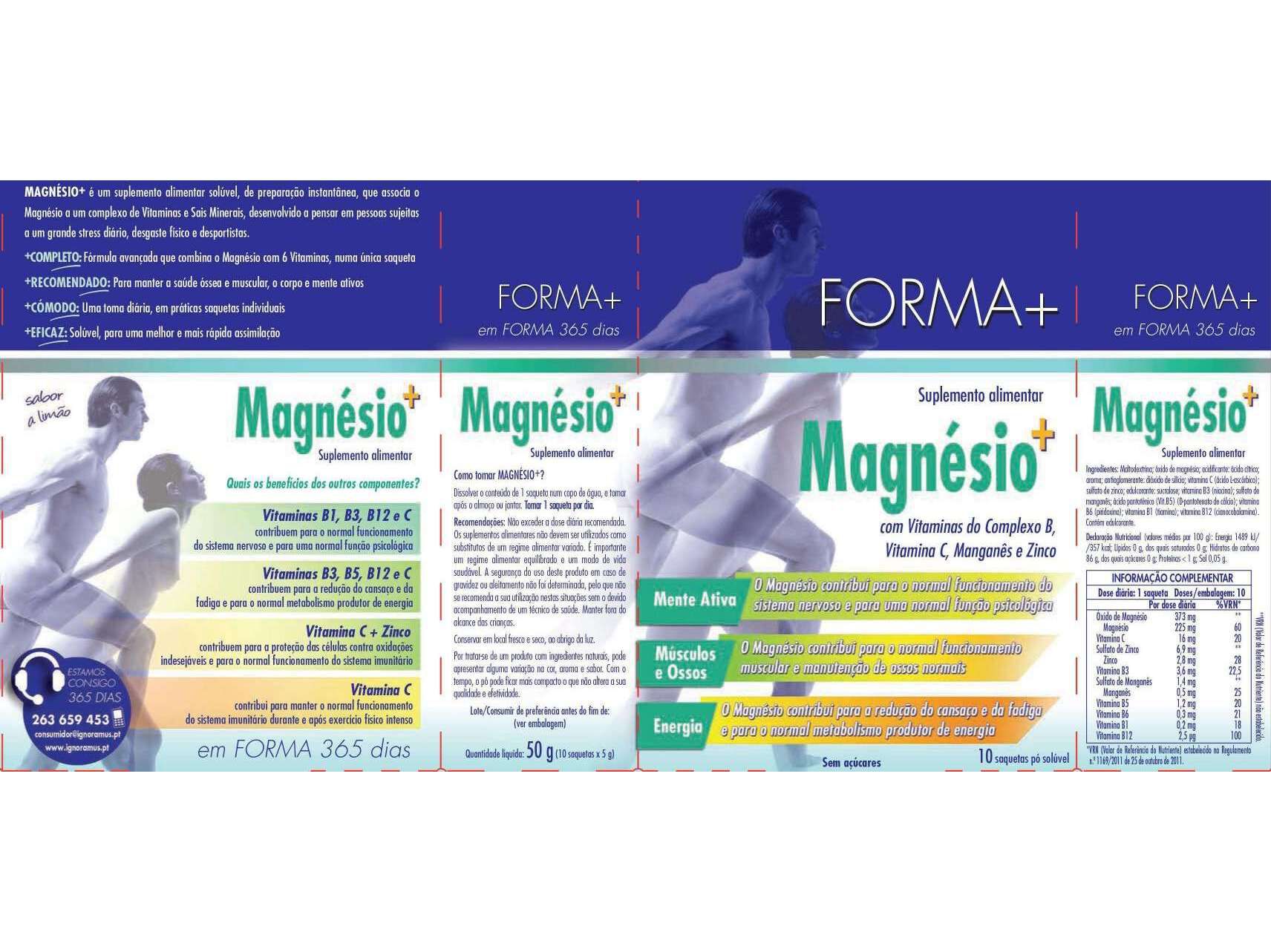 SUPLEMENTO FORMA+ MAGN&Eacute;SIO SOL&Uacute;VEL 10 SAQ image number 1