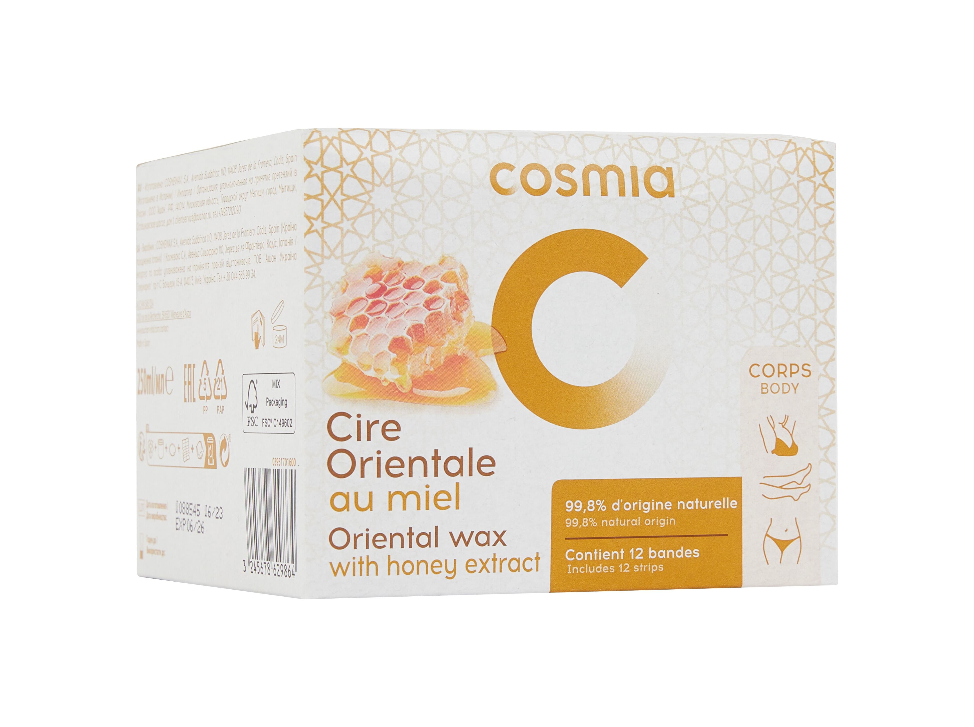 CERA COSMIA DEPILAT&Oacute;RIA COM MEL PELE SENS&Iacute;VEL 250ML image number 1