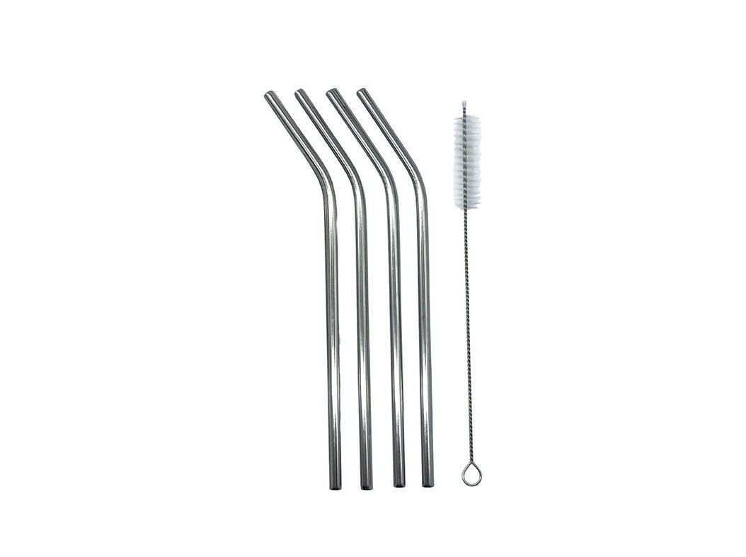 CONJUNTO DE 4 PALHINHAS INOX ACTUEL COM ESCOVA