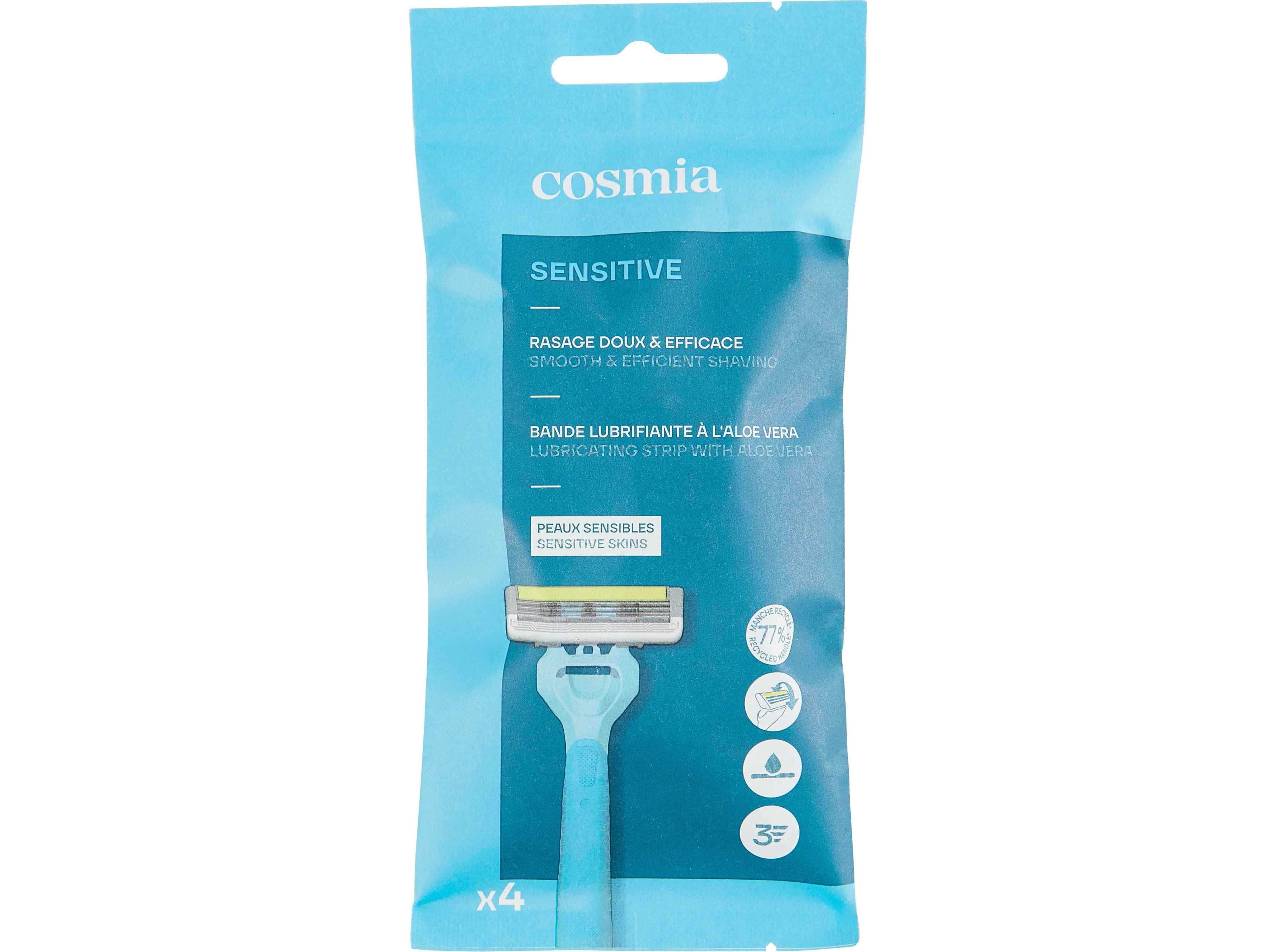 M&Aacute;QUINA BARBEAR COSMIA SENSITIVE DESCART&Aacute;VEL 3 L&Acirc;MINAS 4UN